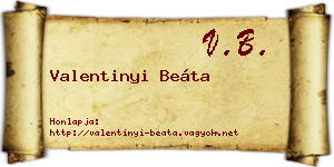 Valentinyi Beáta névjegykártya