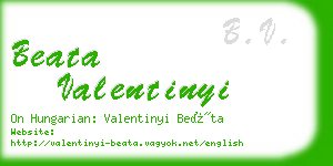 beata valentinyi business card